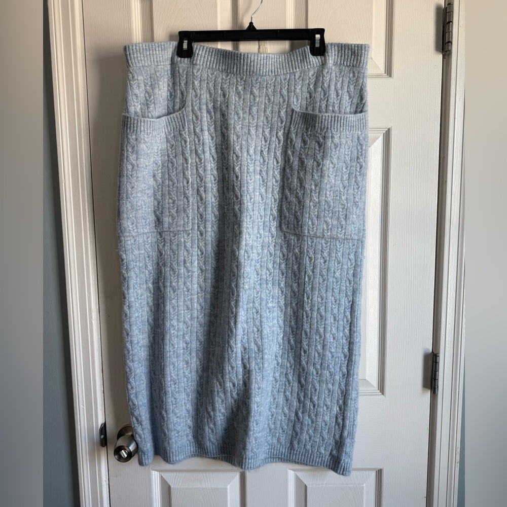 Soft knit midi length skirt